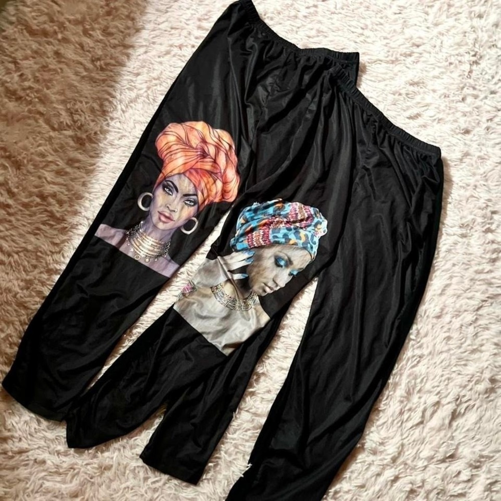 African Beauty Queen Tribal‎ Glam Silky Soft Ultra Stretch Leggings OS Graphic